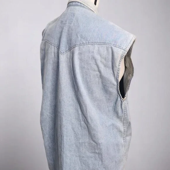 Denim Sleeveless Tunic Top - Picture 7 of 14